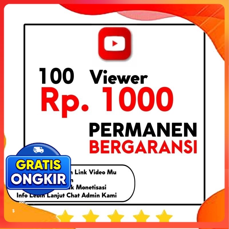 PROMO NEW 100 Viewer Youtube Permanen Termurah Bergaransi | View Subscribe Like Komen