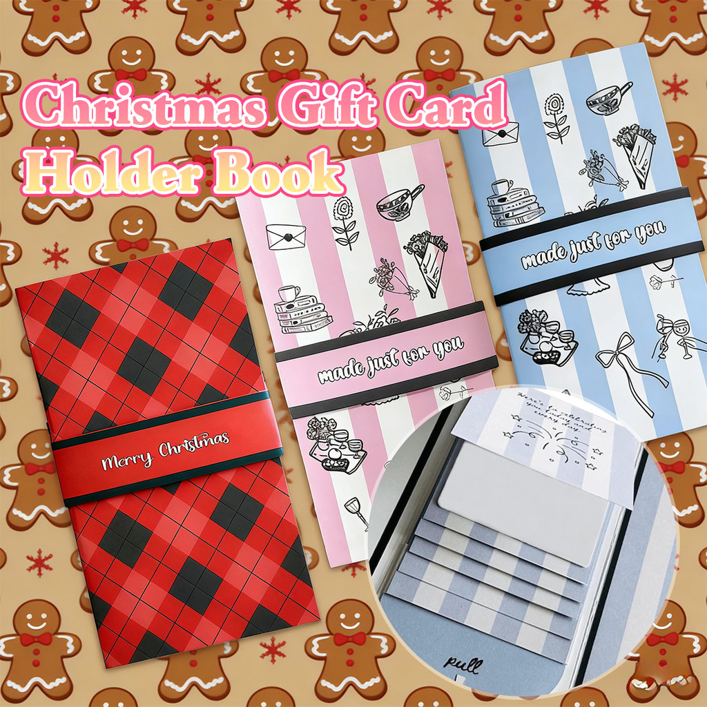 1PC Album kartu hadiah Natal yang kreatif, portabel, dan menyenangkan Buku Kartu Hadiah