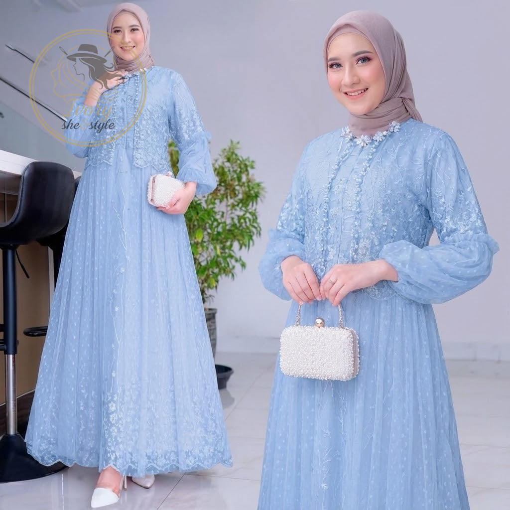 Ivory - KID RAFIKA (3-4THN,5-6THN.7-8THN,9-10THN,11-13THN,14-16THN, DWS M-XXL) GAMIS ANAK MAXI RAFIK