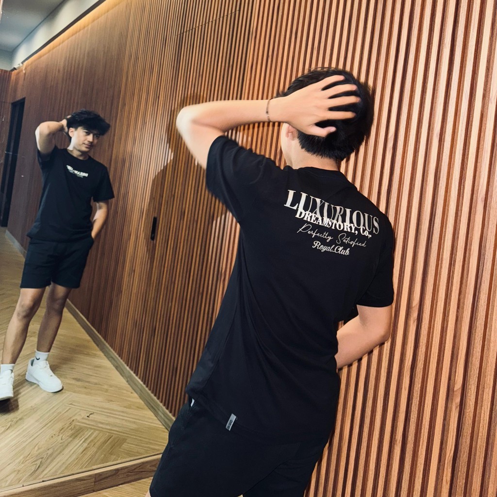 DREAMSTORY - T-shirt Reguler Fit Sulfur Cotton Combed 24s Black Kaos Distro Hitam Unisex Baju Origin