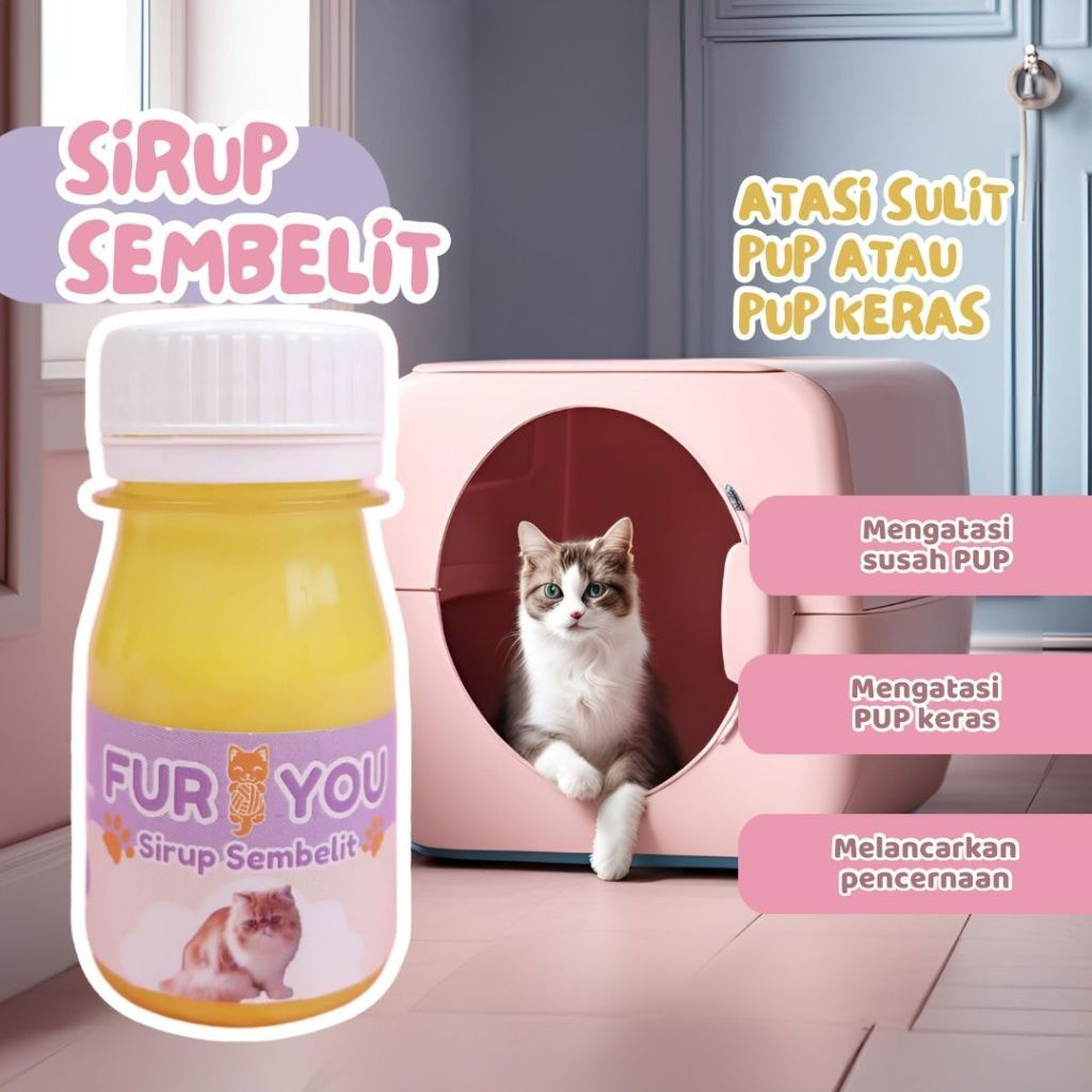 Furyou Sirup Sembelit obat kucing sembelit kucing untuk kucing Susah Pup BAB Keras Ampuh kucing semb