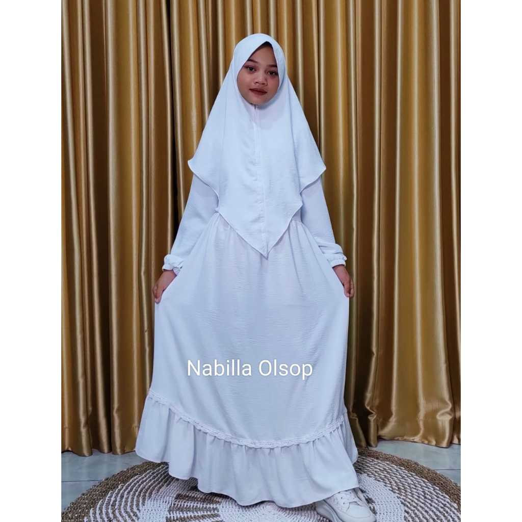 COMELLSHOP Baju Muslim Anak | Gamis Anak Perempuan | Gamis Putih Anak Perempuan  | Other | Nirmala S