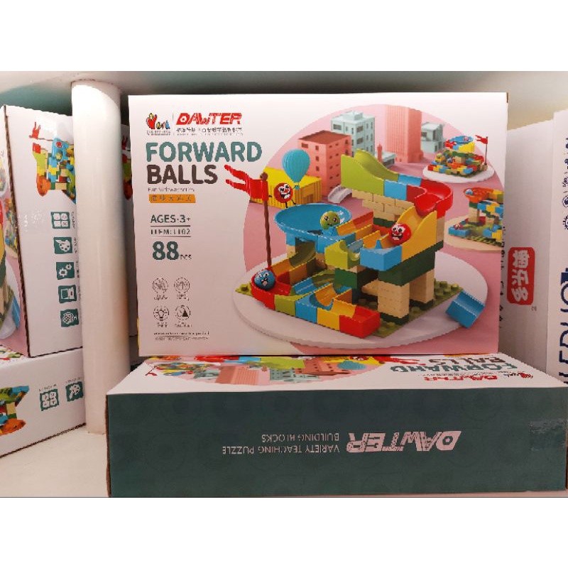 NMZSHOP Mainan Edukasi Balok DAWTER Forward Balls Marble Run 88 Pcs - Ukuran Besar