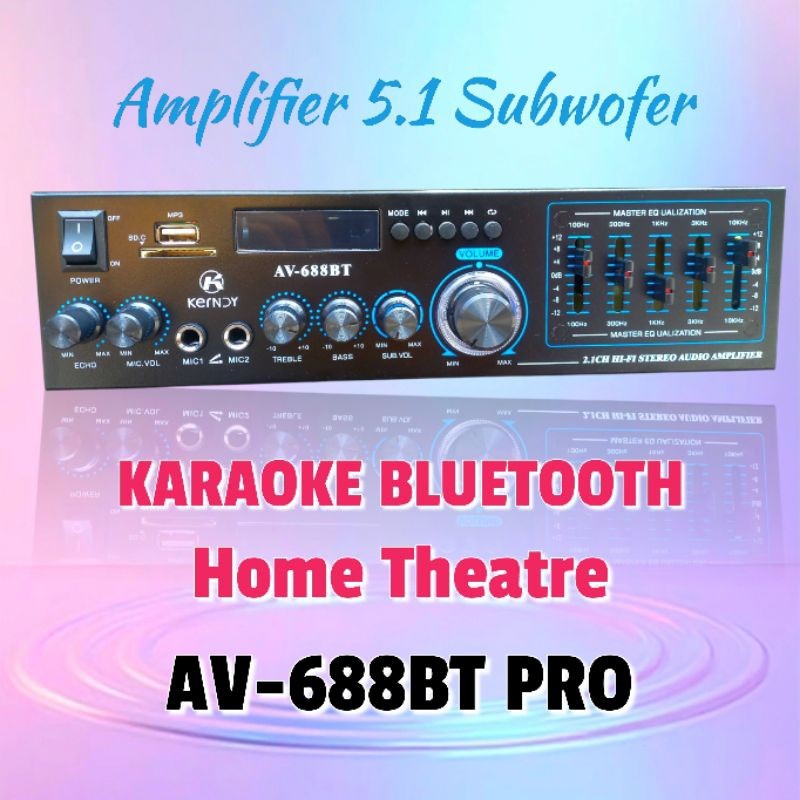 PROMO Amplifier av-688bt pro karaoke bluetoot 5.1 Subwofer MURAH