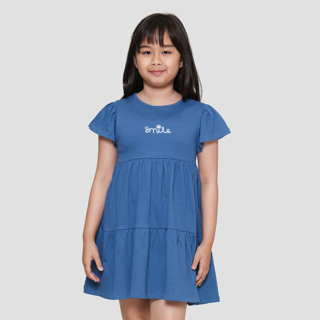 Little M Crinkle With Ruffle Midi Dress Anak Perempuan 122768604