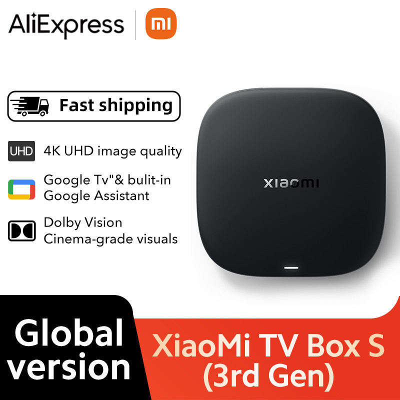 Global Version Xiaomi Mi TV Box S 3rd Gen Bluetooth 5.2 4K UHD Wifi6 2GB 32GB Google TV Google Assis
