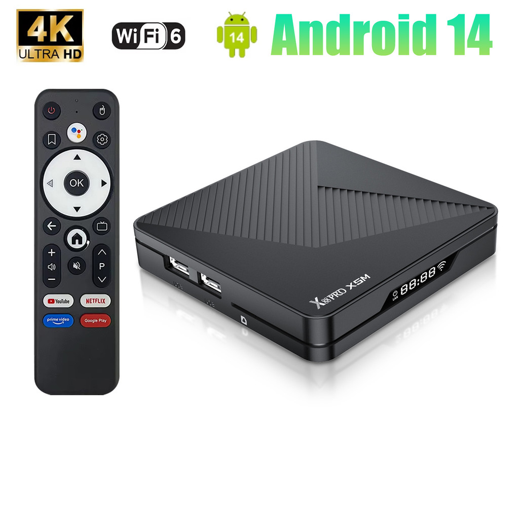 Smart TV Box Android 14 TV BOX Quad Core Amlogic X88 Pro S905X5M Set Top Box 4K HDR Wifi6 BT5.0 1000