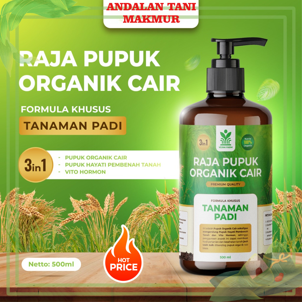 Pupuk Organik Cair Tanaman Padi - Tanaman Padi 500 Ml Penyubur Pelebat Buah Padi