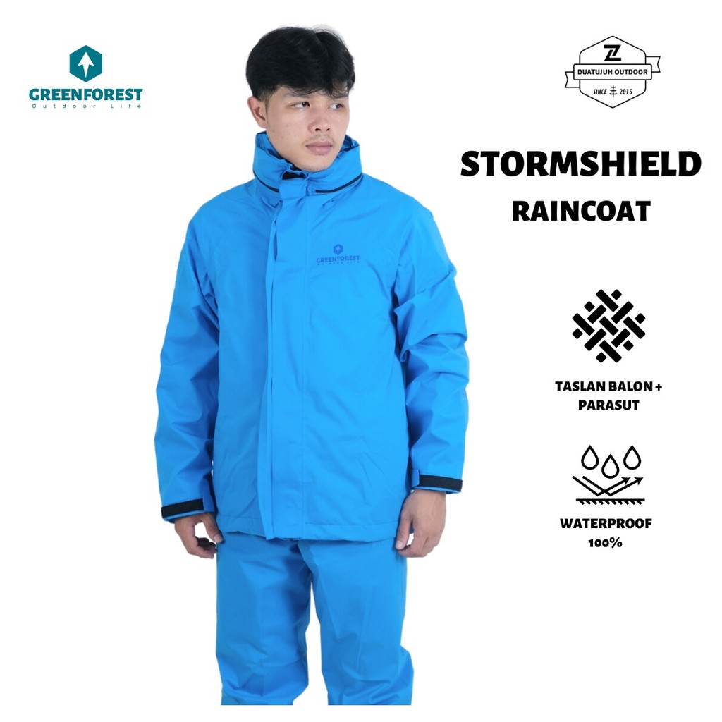 Greenforest Stormshield Raincoat Jas Hujan Setelan Jaket dan Celana