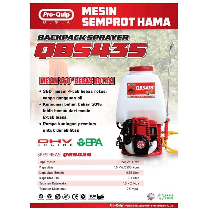 Mesin Sprayer Semprot Hama 20L 4Tak QBS435 PROQUIP / Engine Sprayer Semprotan Hama 20 Liter 4T QBS 4