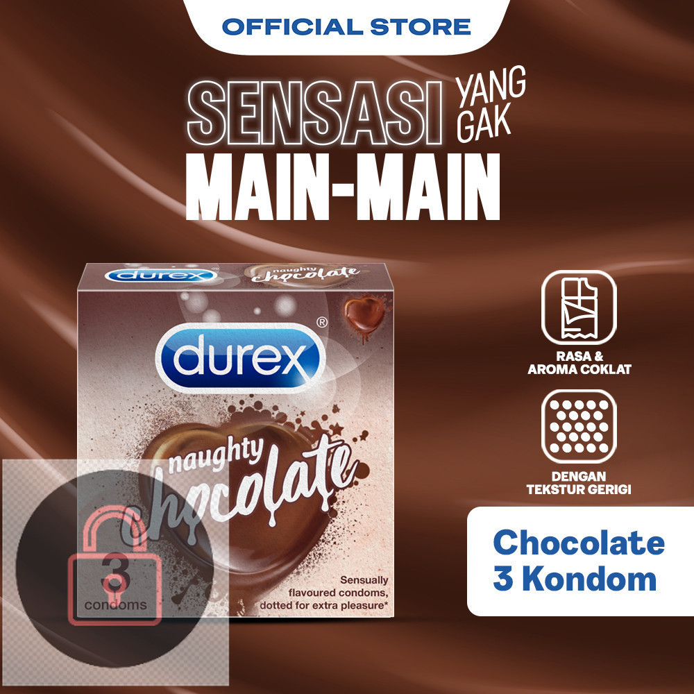 READY Durex Chocolate Kondom Gerigi Kondom Pria Rasa Cokelat Bergerigi 3s - Condom Textured _RS_