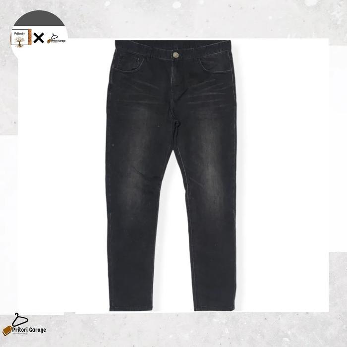 Soft Jeans Dry Denim Yishion Art Attk Skinny Black Charcoal Color 32