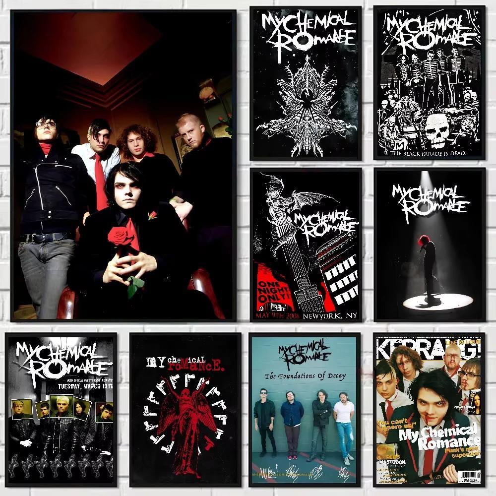Poster Kayu 30x40 Band Rock My Chemical Romance Poster HD hiasan Dinding Kamar cowok Estetik wallart