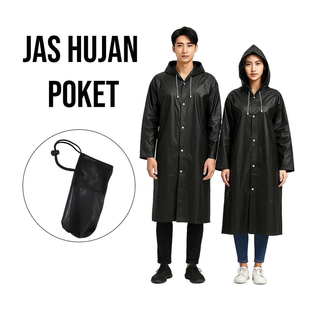 Jas Hujan Dewasa Cewek Cowok AllSize Free Poket Jas Hujan Ponco Polos 5912