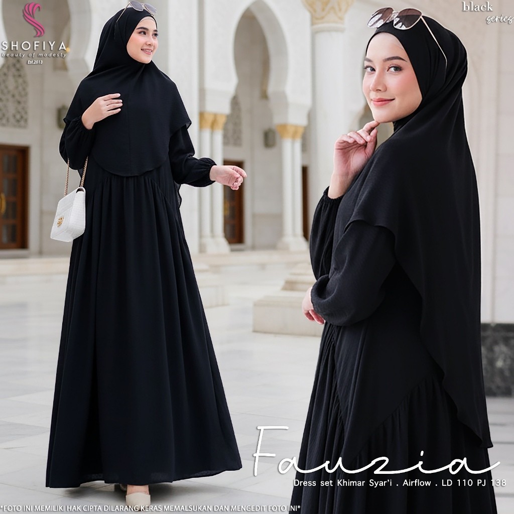 ada grup reseller tanyakan admin 2811 Fauzia Set Khimar Syar'i ginal Shofiya Dress Airflow Ld 110 Fa