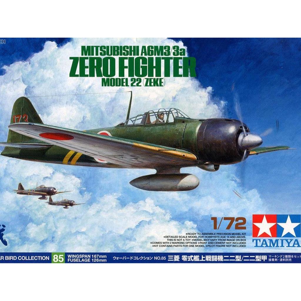 TAMIYA 60785 1/72 Mitsubishi A6M3/3a Zero Fighter Zeke