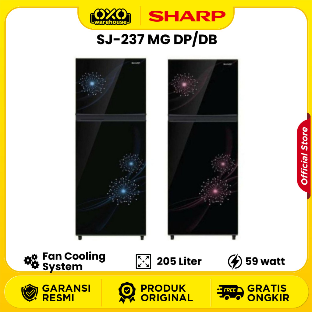 [NEW] SHARP Kulkas 2 Pintu SJ-237MG Shine Series – 205 Liter, Hemat Energi & Ruang Luas Garansi Resm