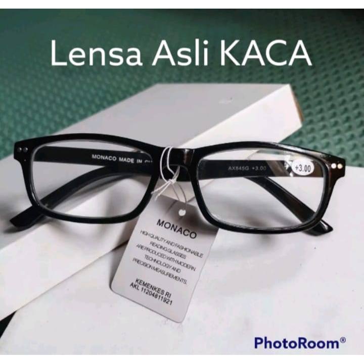 COD Kacamata baca lensa asli kaca awet tahan gores kaca mata plus rabun dekat pria wanita tangkai ng