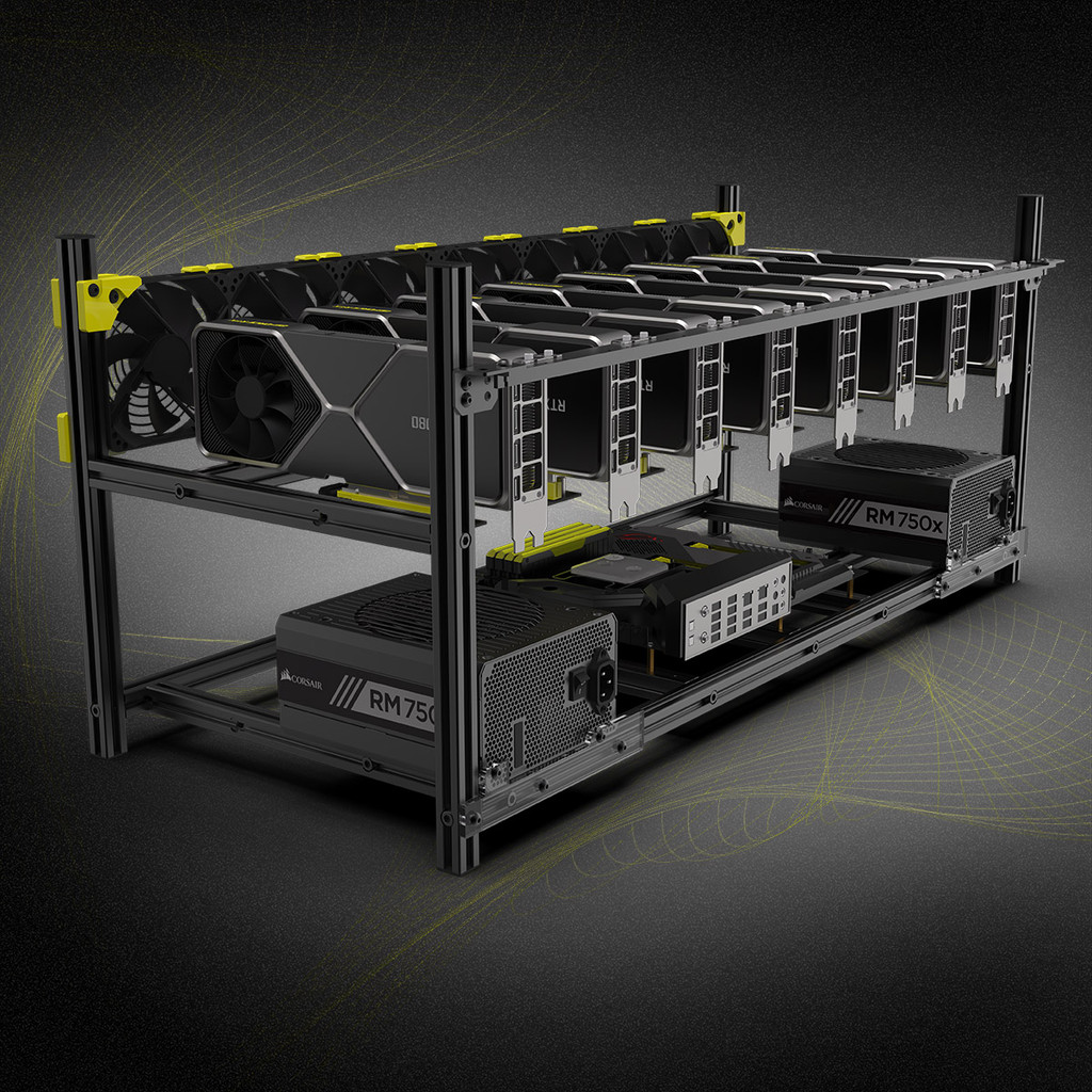 8 GPU Graphics Card Aluminum  Alloy Mine Frame Stackable Open Air Miner Mining Rig Mining Case Miner