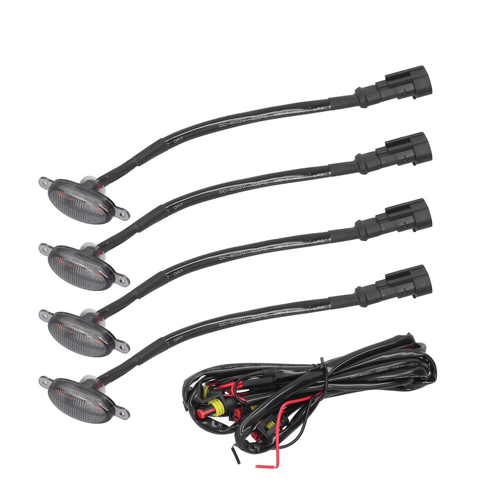 Car Front Led Grille Light Universal Amber White 4Led Daytime Running Lamp For Raptor Style Cars Pic