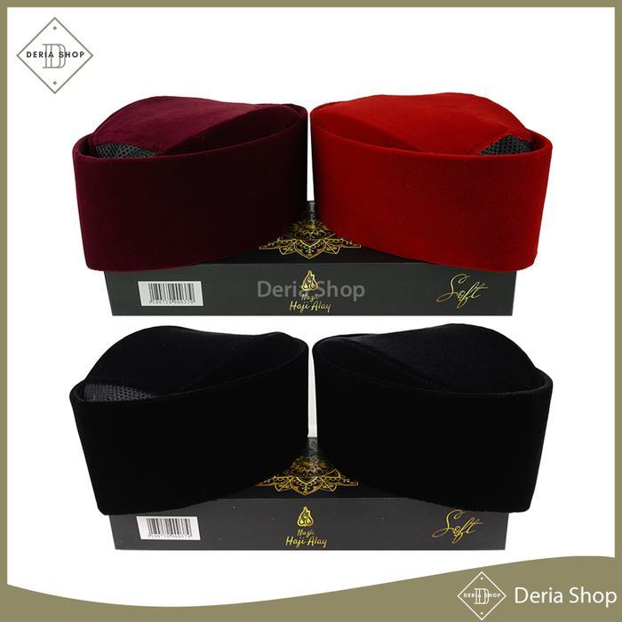 Songkok SUSUN HAJI ALAY Tinggi 8 9 10 Peci Sholat Bludru Ukuran Anak Laki Pria Warna Hitam Maroon Me