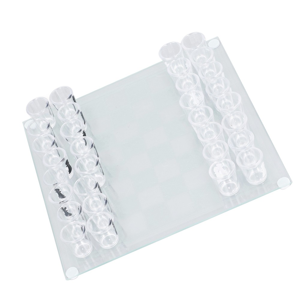 Shot Glass Chess Set Drinking Game Set Chess Board with Shot Glass Chess Pieces 225x225cm Shot Glass