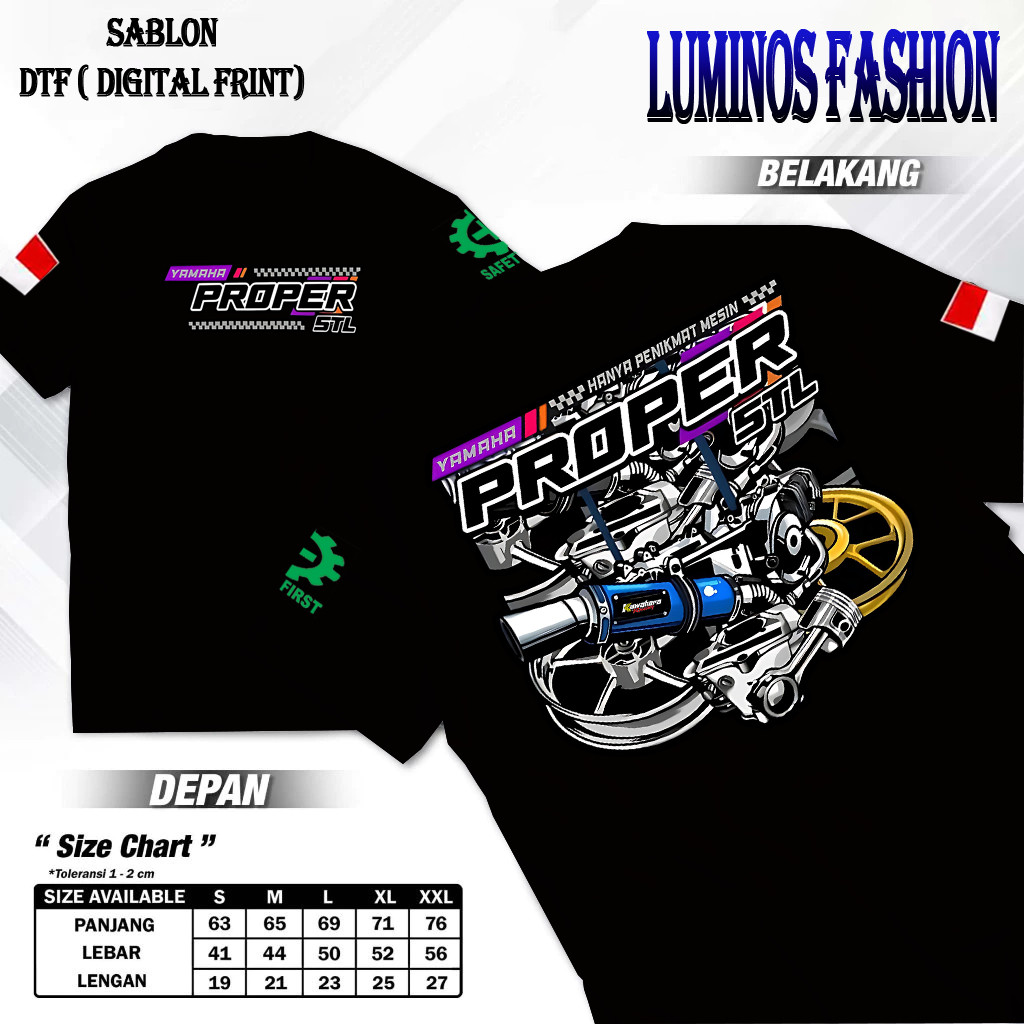 WIRAFASHION.ID Luminos Fashion12 KAOS T-Shirt Proper Mio 5TL Limited Original / Kaos Yamaha Mio / Ka