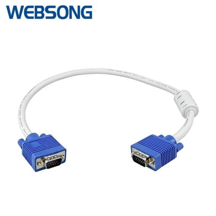 Yourfav Olshop Kabel VGA Video Male to Male 50CM 1.8M 3M 5M 3+6 Full HD 1080P WEBSONG - 50cm