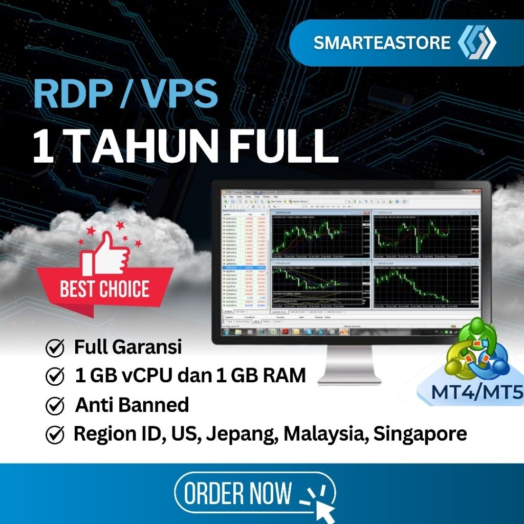 VPS RDP 1 Tahun Windows Forex Bergaransi