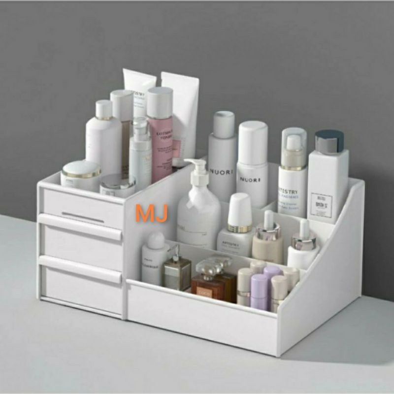 MUSO | RAK KOSMETIK 2 LACI 7 SEKAT PUTIH | MAKE UP ORGANIZER SERBAGUNA