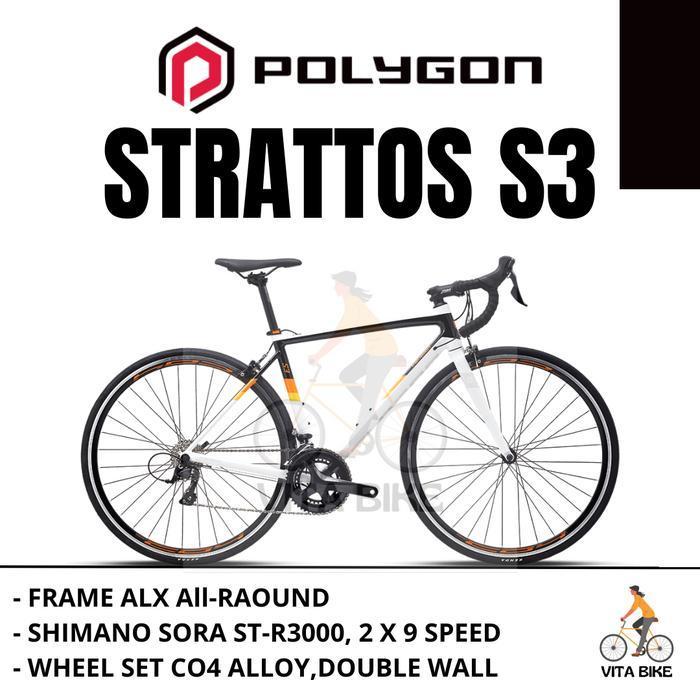 Sepeda Roadbike Balap Polygon Strattos S3 - M - S