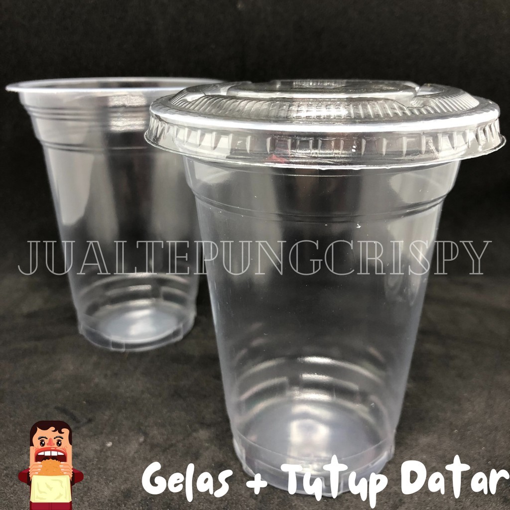 Gelas Plastik 14oz datar  / Gelas Plastik Rata / Plastik Cup / Cup Minuman [TC]