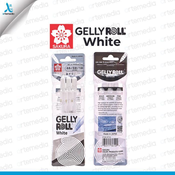 Sakura Gelly Roll White Color Pulpen Warna Bolpen Bolpoin - WHITE SET 3