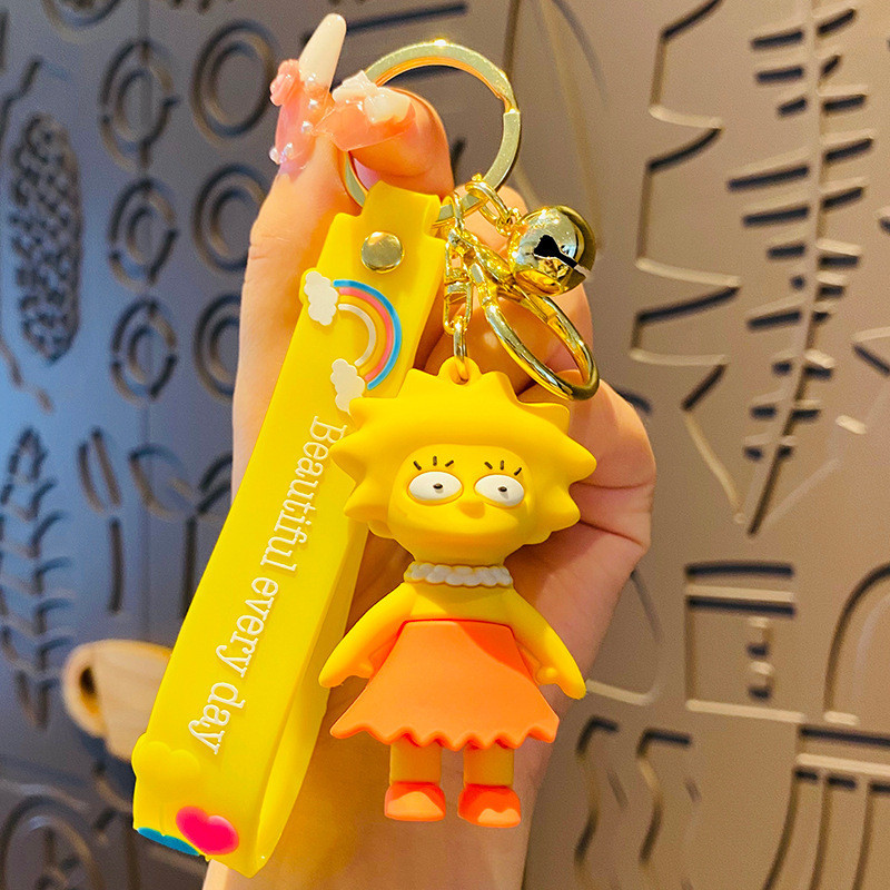 Cartoon Simpsons Key Chain Pendant Set The Simpsons Cute Doll Bag Hanging Couple