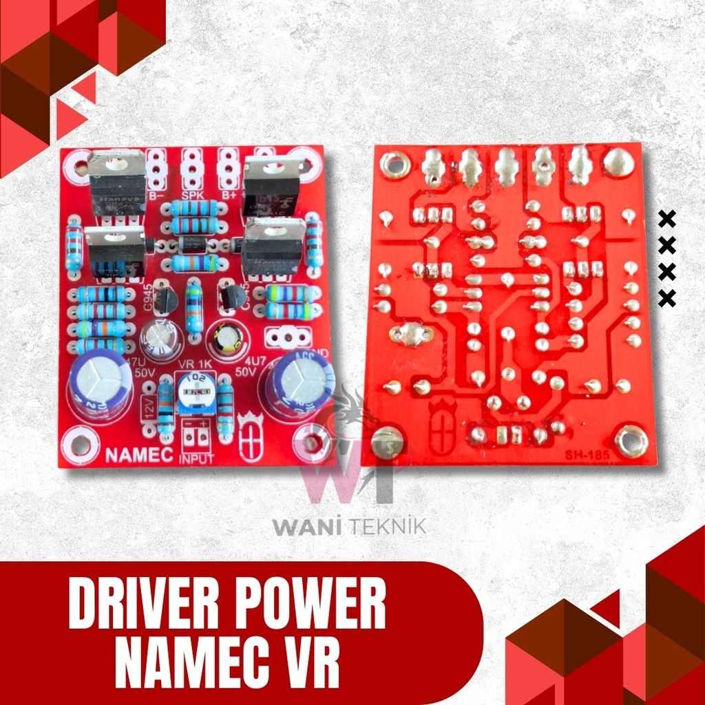 Driver Power Mono NAMEC VR Mini PCB 6x5cm Transistor TIP41/TIP42 Amplifier