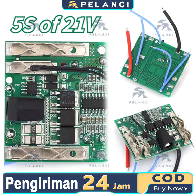 Modul BMS 5s 21V Bor cordless drill Proteksi Baterai Lithium 18650