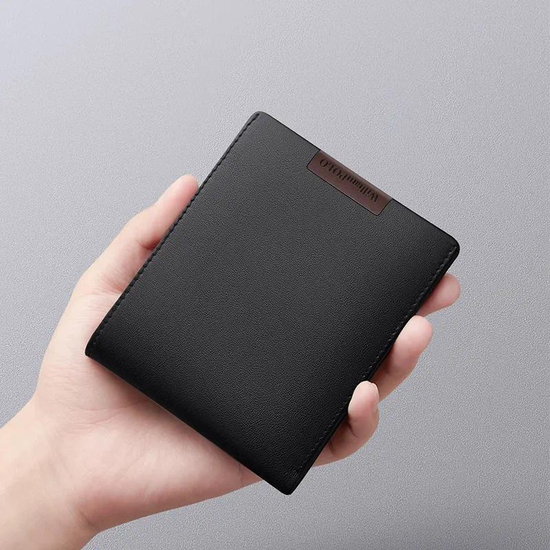 Leather Wallet Men's short soft cowhide genuine leather wallet 2024 new trendy brand fashion men's w