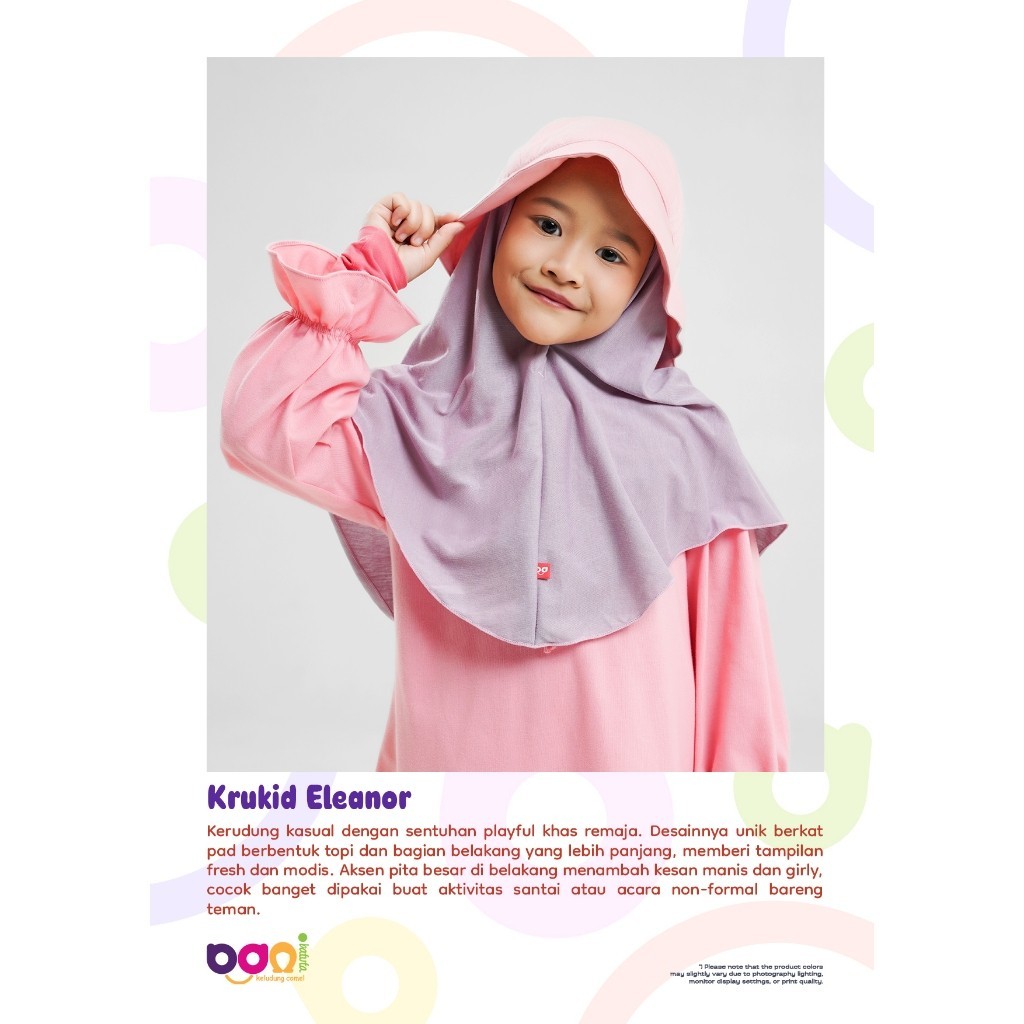 Rabbani ori - Krukid Eleanor | Kerudung Anak Eleanor | Kerudung Anak | Kerudung Topi | Kerudung Anak