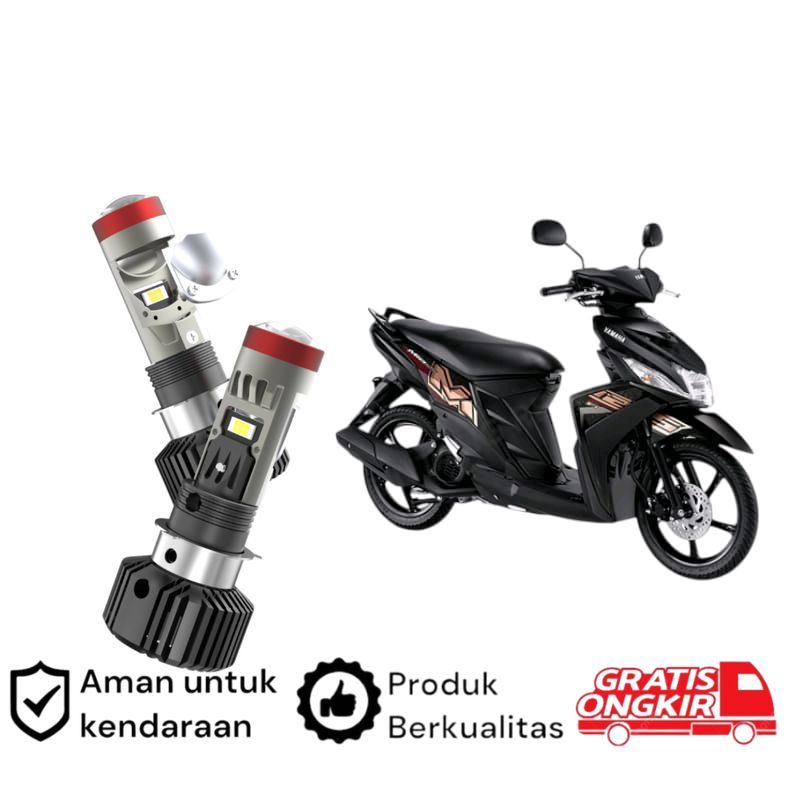 1pcs Lampu depan LED H6 BiLED High power Kipas motor Yamaha Mio M3 Koko