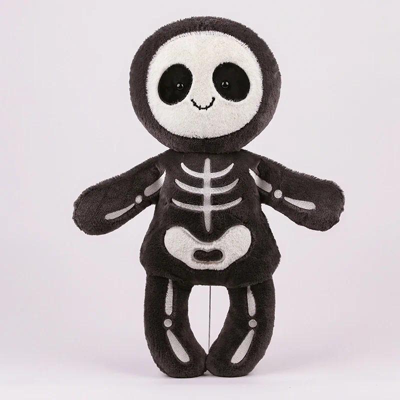 Kawaii Black Devil Skeleton Plush Toys Creative Stuffed Animal Gothic Skull White Mummy for Kids Hal