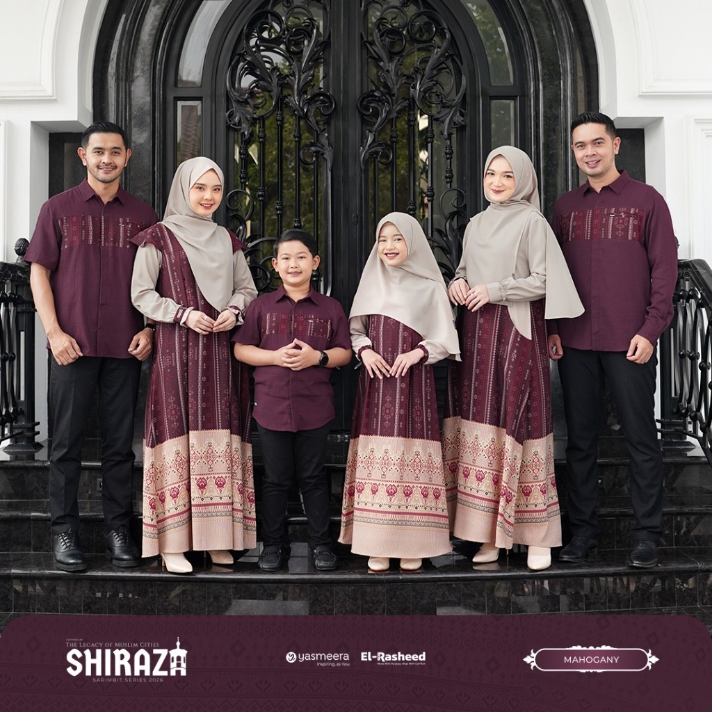 Yasmeera Shiraza Mahogany Family Set Baju Keluarga Sarimbit Lebaran Terbaru 2026 Modern Elegan