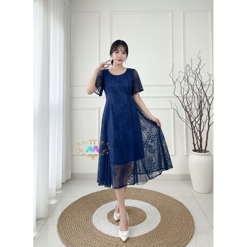 REAL PIC - DRESS TIARA MALIKA OUTFIT TERBARU TAHUN 2025 / MIDI DRESS KOREAN LOOK 3UKURAN M L XL / DR