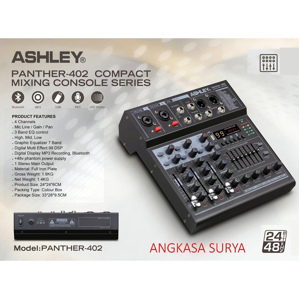 MIXER  ASHLEY PANTHER 402 ORIGINAL/ MIXER AUDIO ASHLEY PANTHER402 / MIXER MINI ASHLEY
