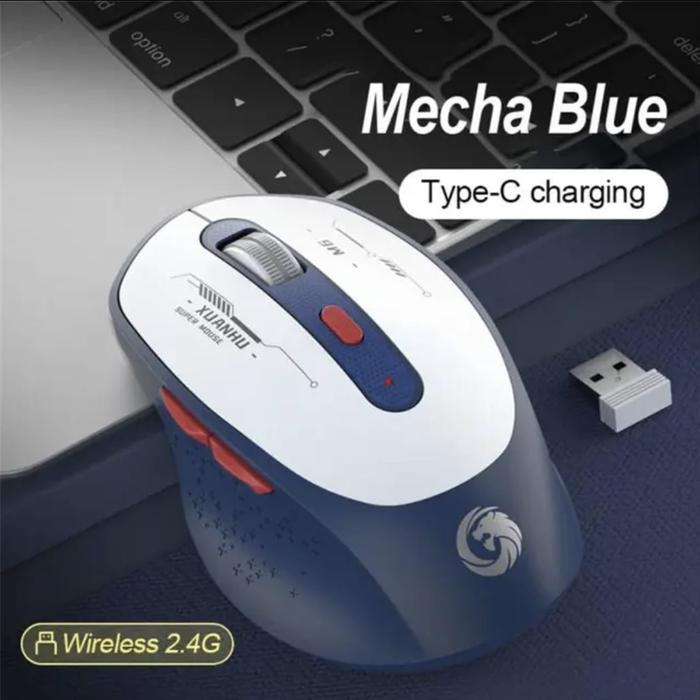 MOUSE GAMING M6 - Mouse Gaming Wireless Bluetooth - Charging Type C - Type C - Blue