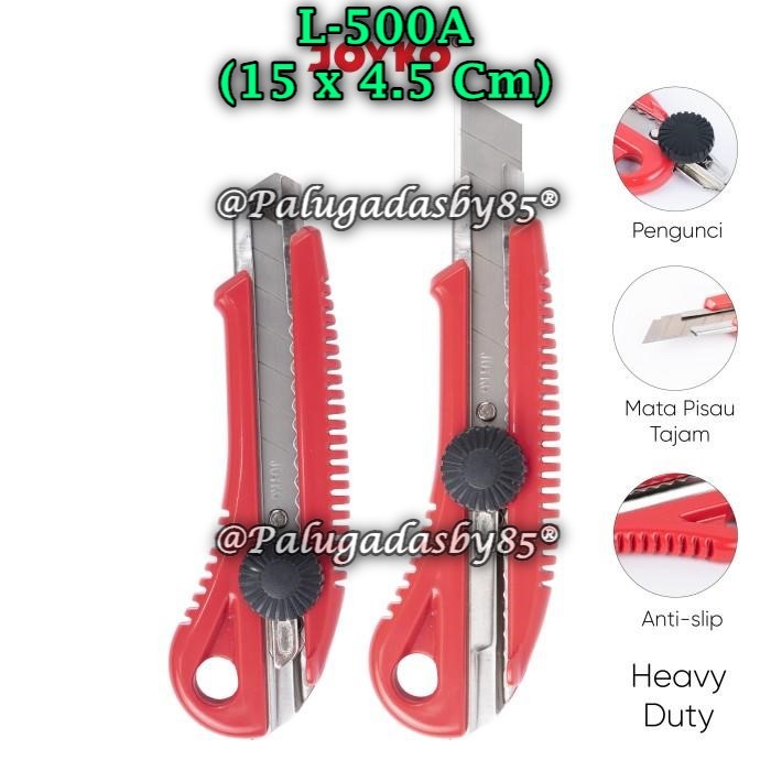 (1 Pak Isi 12 Pcs) Cutter JOYKO L-500A - Cutter Pemotong Joyko L-500A (1 Pak/12)