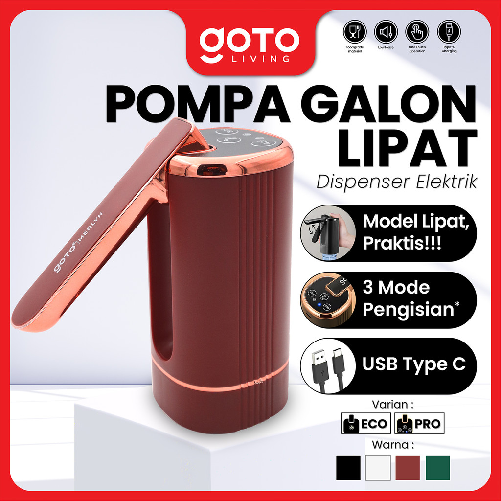 (Special Offer) Goto Merlyn Dispenser Air Minum Pompa Galon Elektrik Lipat Portable Premium