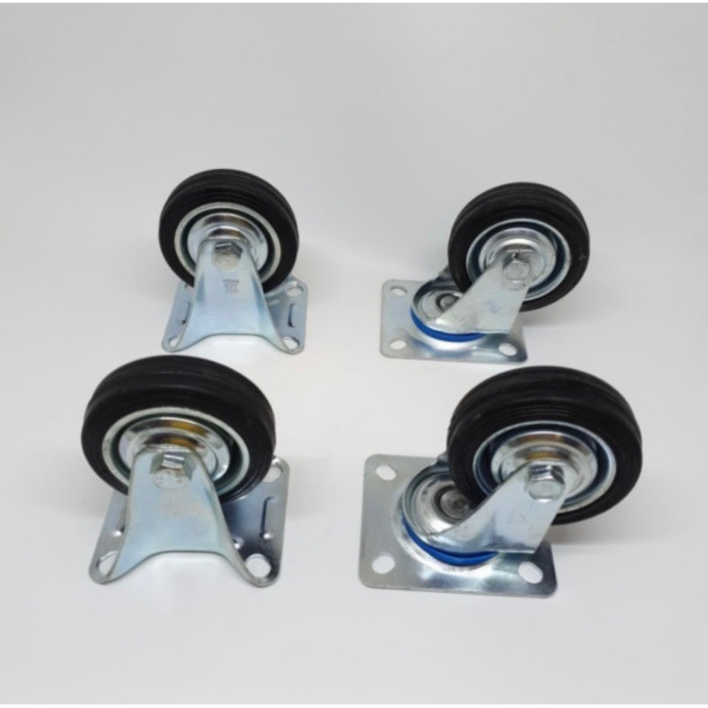 Roda etalase 3 inch / Roda trolley / Roda karet ( 2 inch hidup 2 inch mati )