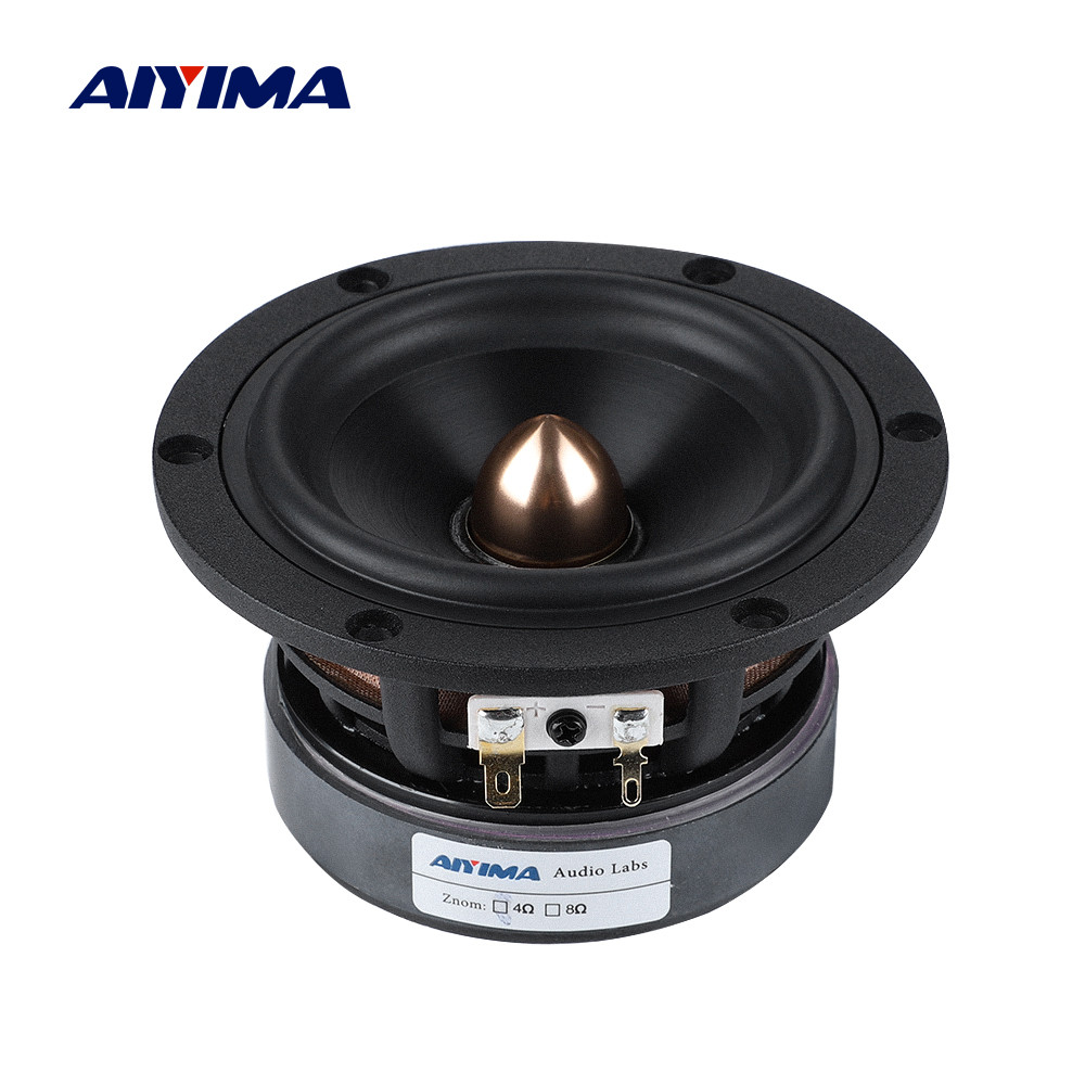 AIYIMA 1Pcs 4 In Midrange Bass Speaker 4 8 Ohm 50W Home Theater Woofer Loudspeaker Aluminum Bullet H