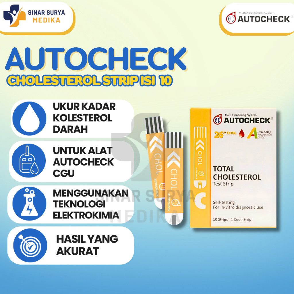 Strip Autocheck Kolesterol / Strip Colesterol Autocheck / Strip Kolesterol isi10 pcs Autocheck