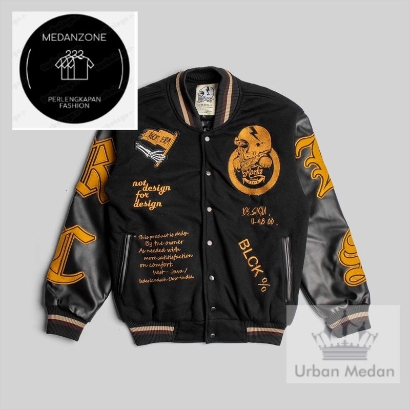Rocksdenim - Varsity Black To Gold - Jacket Varsity